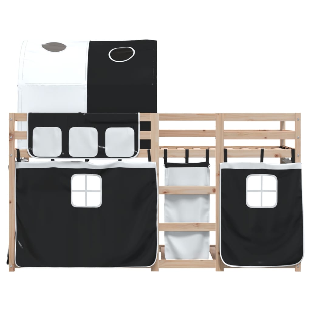 vidaXL Bunk Bed without Mattress White&Black 80x200 cm Solid Wood Pine