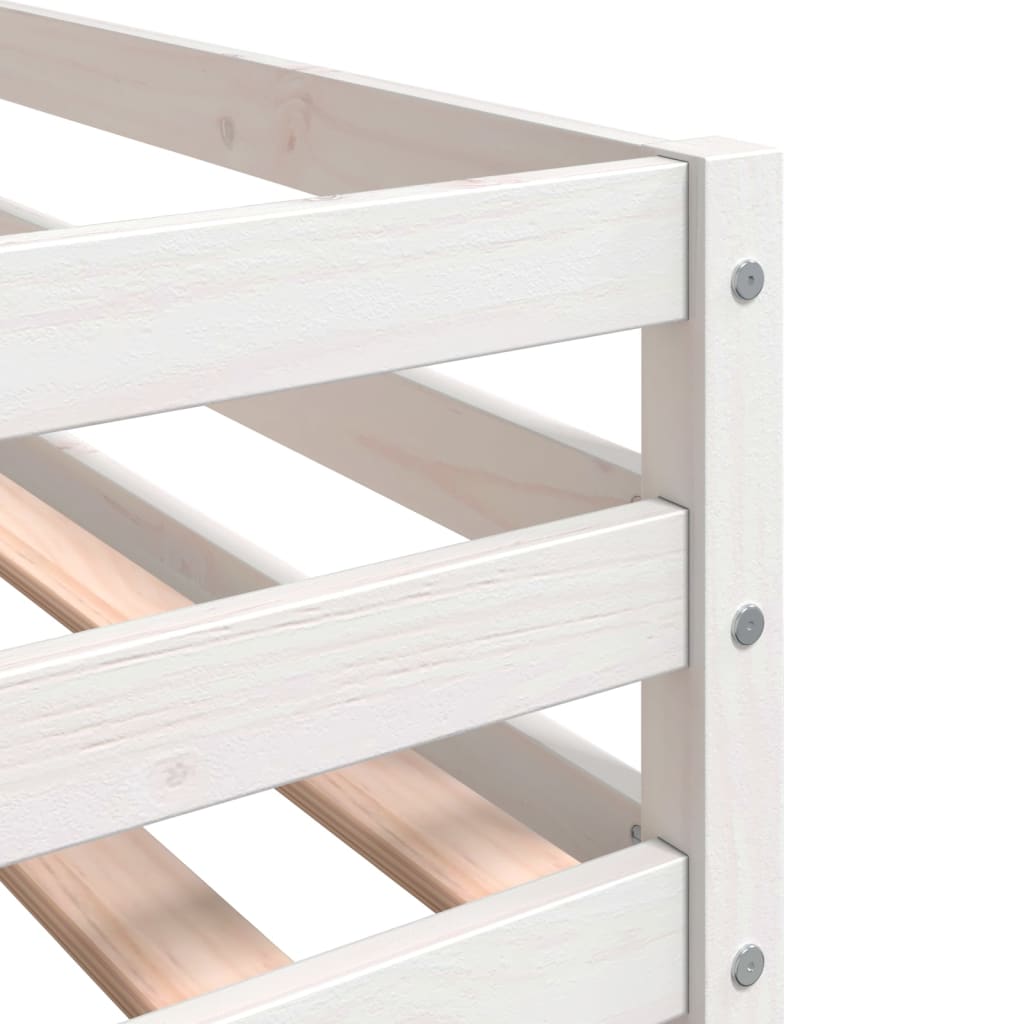 vidaXL Bunk Bed without Mattress White&Black 90x190 cm Single Solid Wood Pine