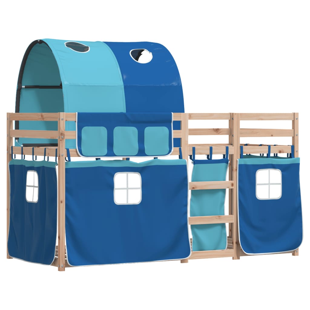 vidaXL Bunk Bed without Mattress Blue 75x190 cm Small Single Solid Wood Pine