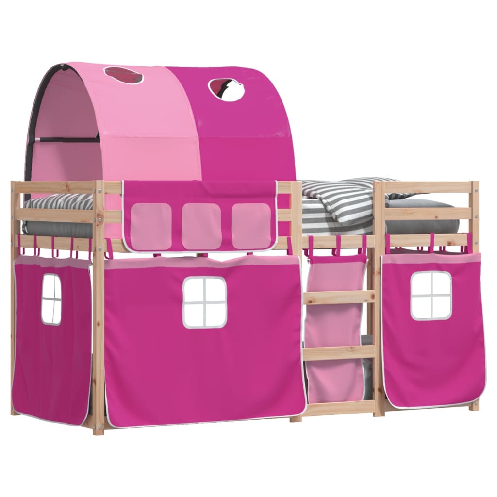 vidaXL Bunk Bed without Mattress Pink 75x190 cm Small Single Solid Wood Pine