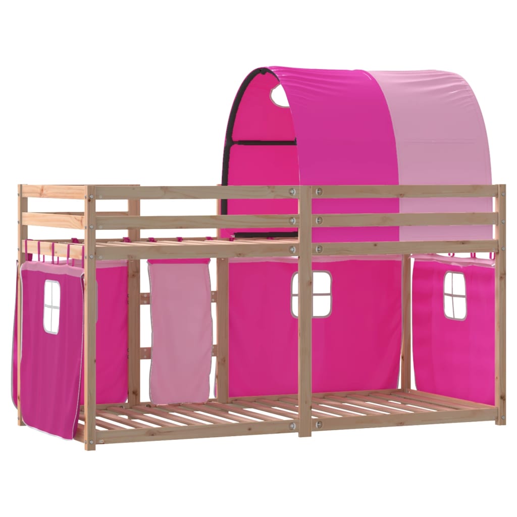 vidaXL Bunk Bed without Mattress Pink 75x190 cm Small Single Solid Wood Pine