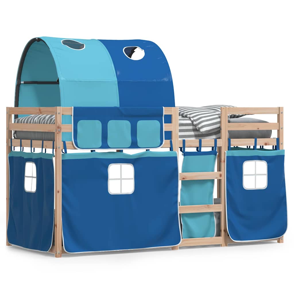 Bunk Bed without Mattress Blue 90x190 cm Single Solid Wood Pine