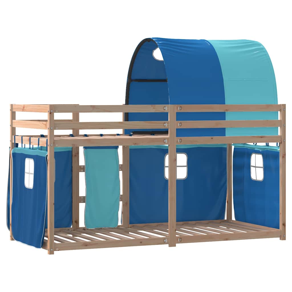 Bunk Bed without Mattress Blue 90x190 cm Single Solid Wood Pine