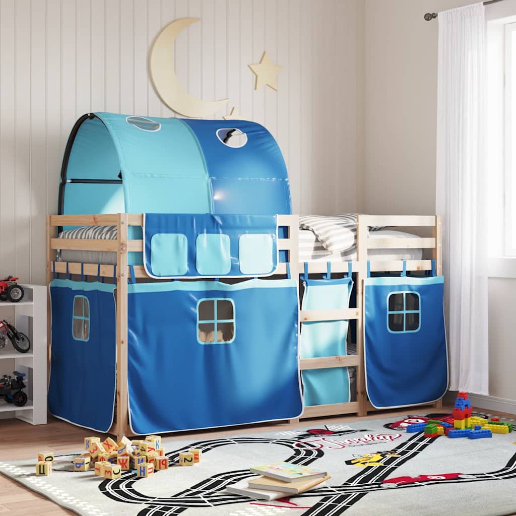 Bunk Bed without Mattress Blue 90x190 cm Single Solid Wood Pine