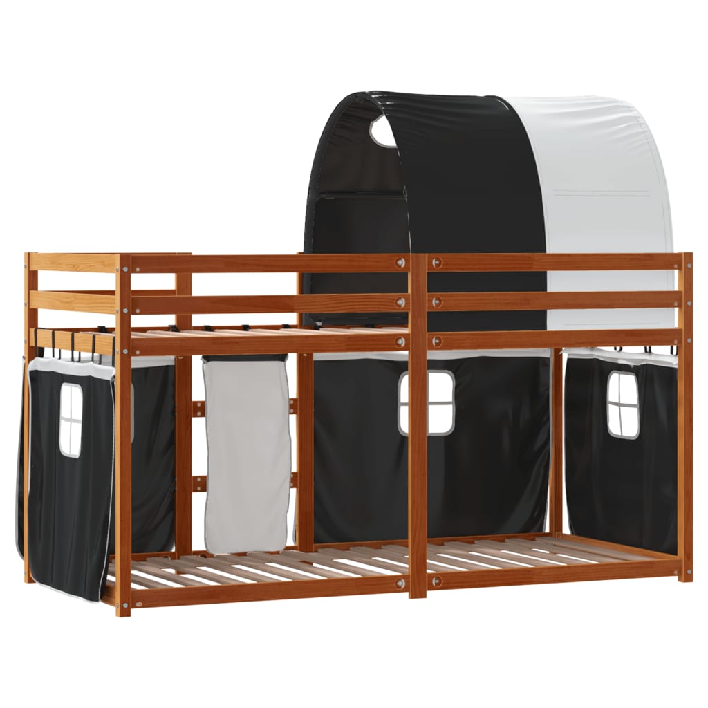 vidaXL Bunk Bed without Mattress White&Black 90x200 cm Solid Wood Pine