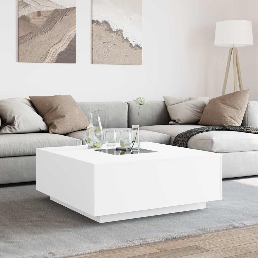 Coffee Table with Infinity LED White 100x100x40 cm