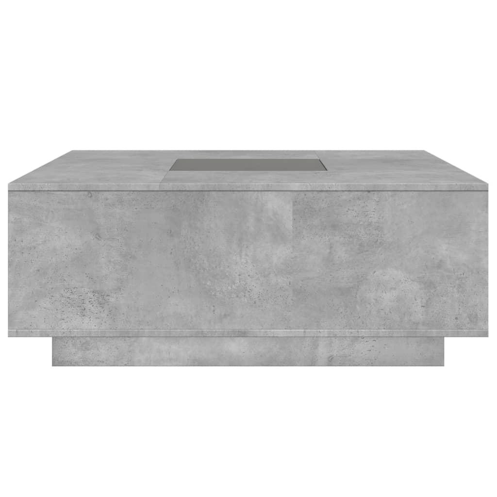 Coffee Table with Infinity LED Concrete Grey 100x100x40 cm