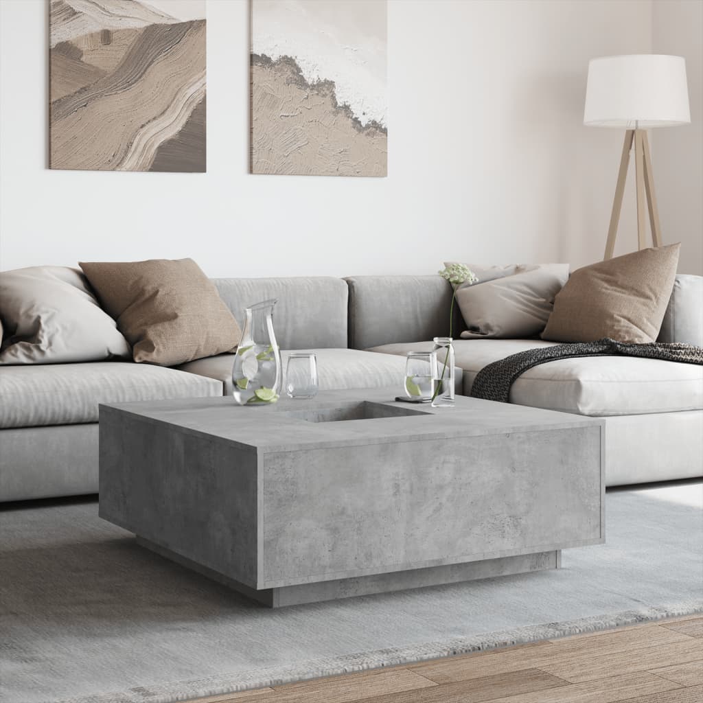 Coffee Table Concrete Grey 100x100x40 cm Engineered Wood