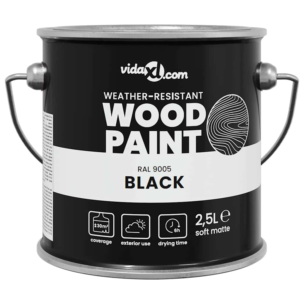 Wood Paint Black 2.5 L Wall Print