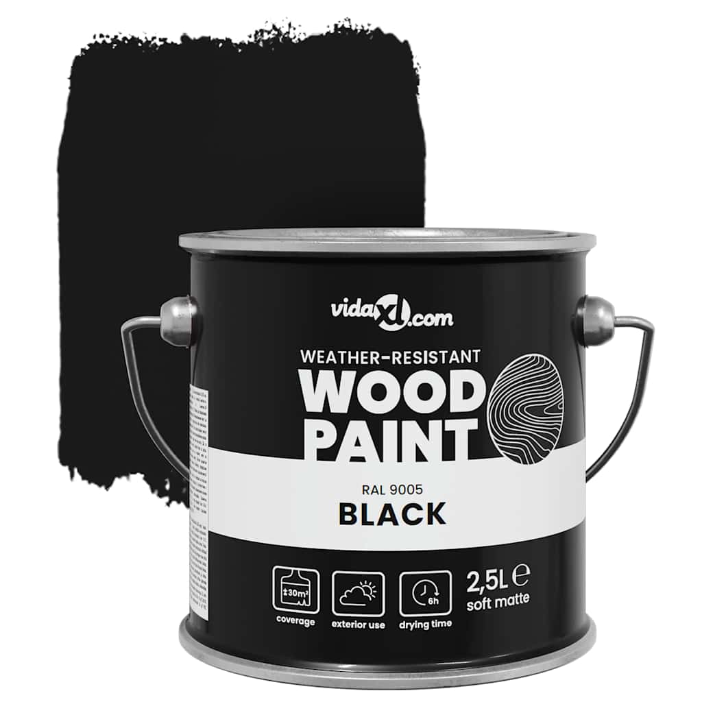 Wood Paint Black 2.5 L Wall Print