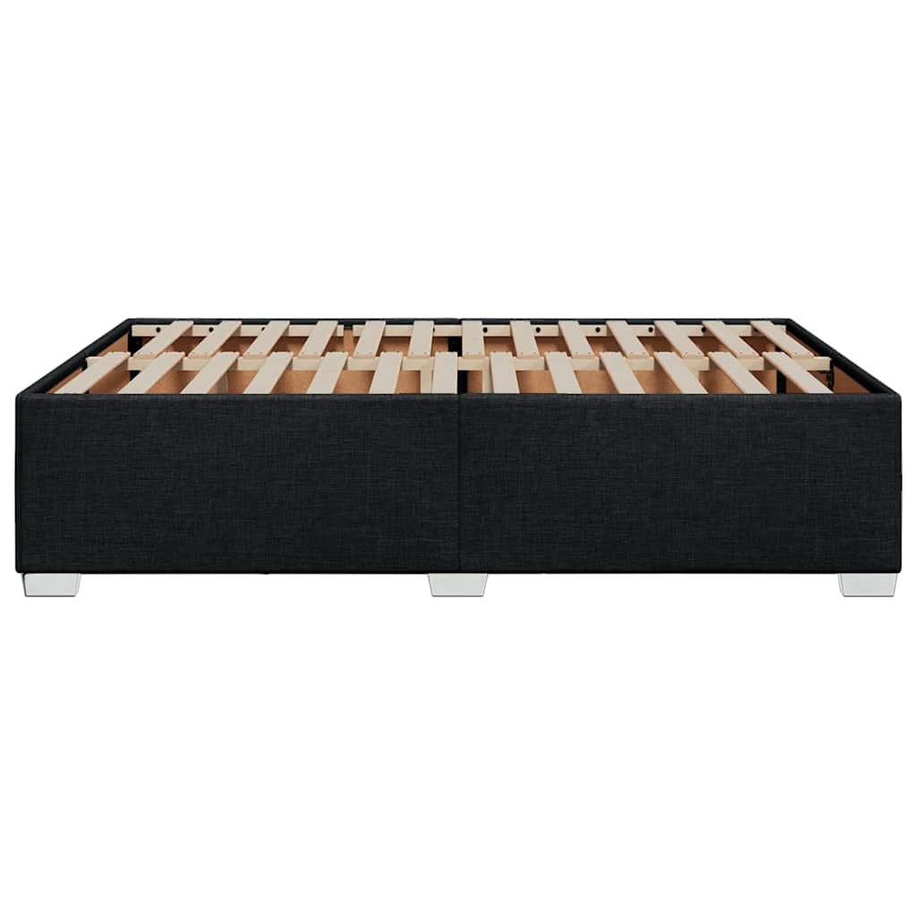 Bed Frame without Mattress Black Double Fabric