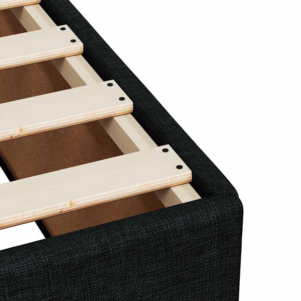 Bed Frame without Mattress Black Double Fabric