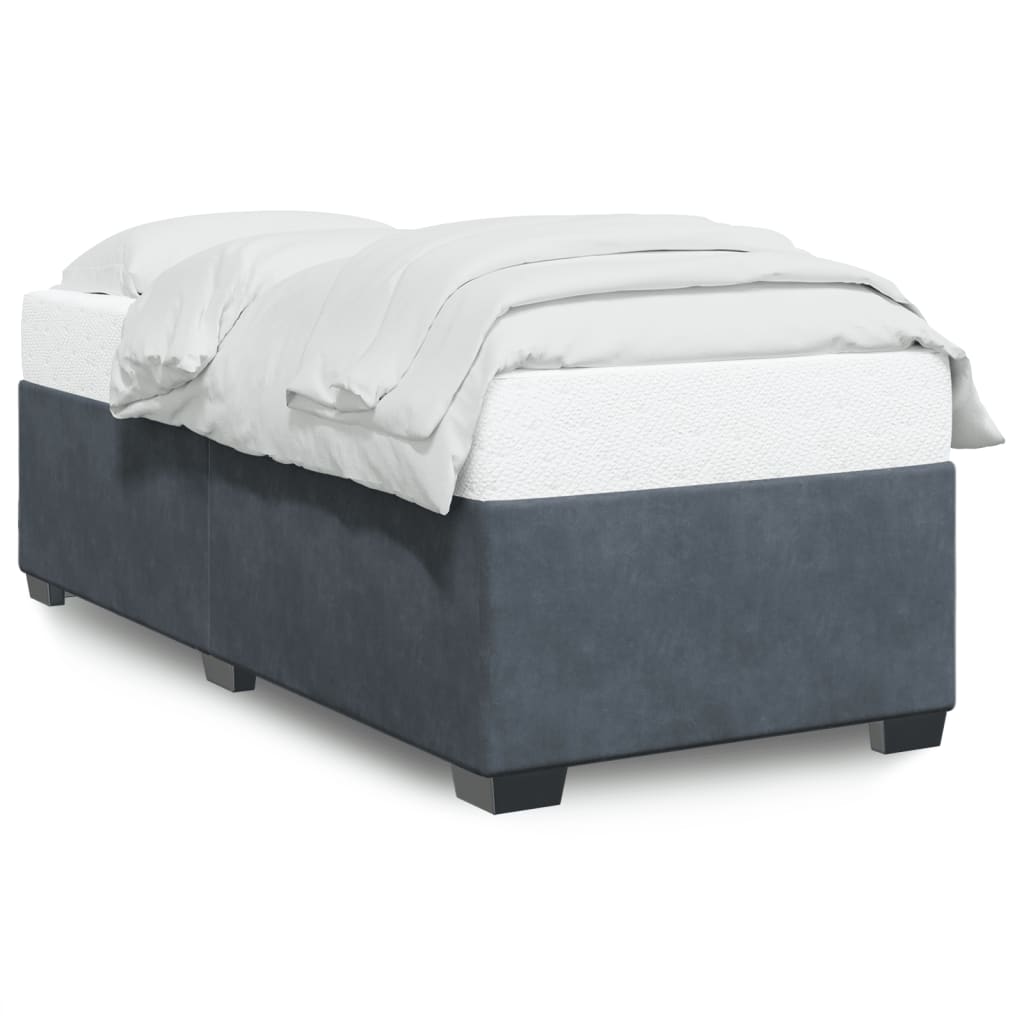 Bed Frame without Mattress Dark Grey 90x190 cm Single Velvet