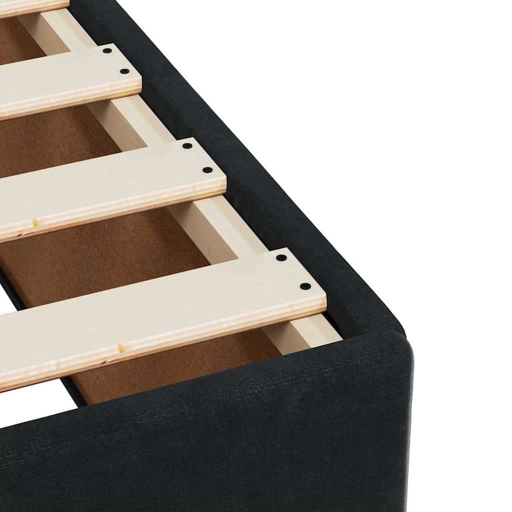 Bed Frame without Mattress Black Double Velvet