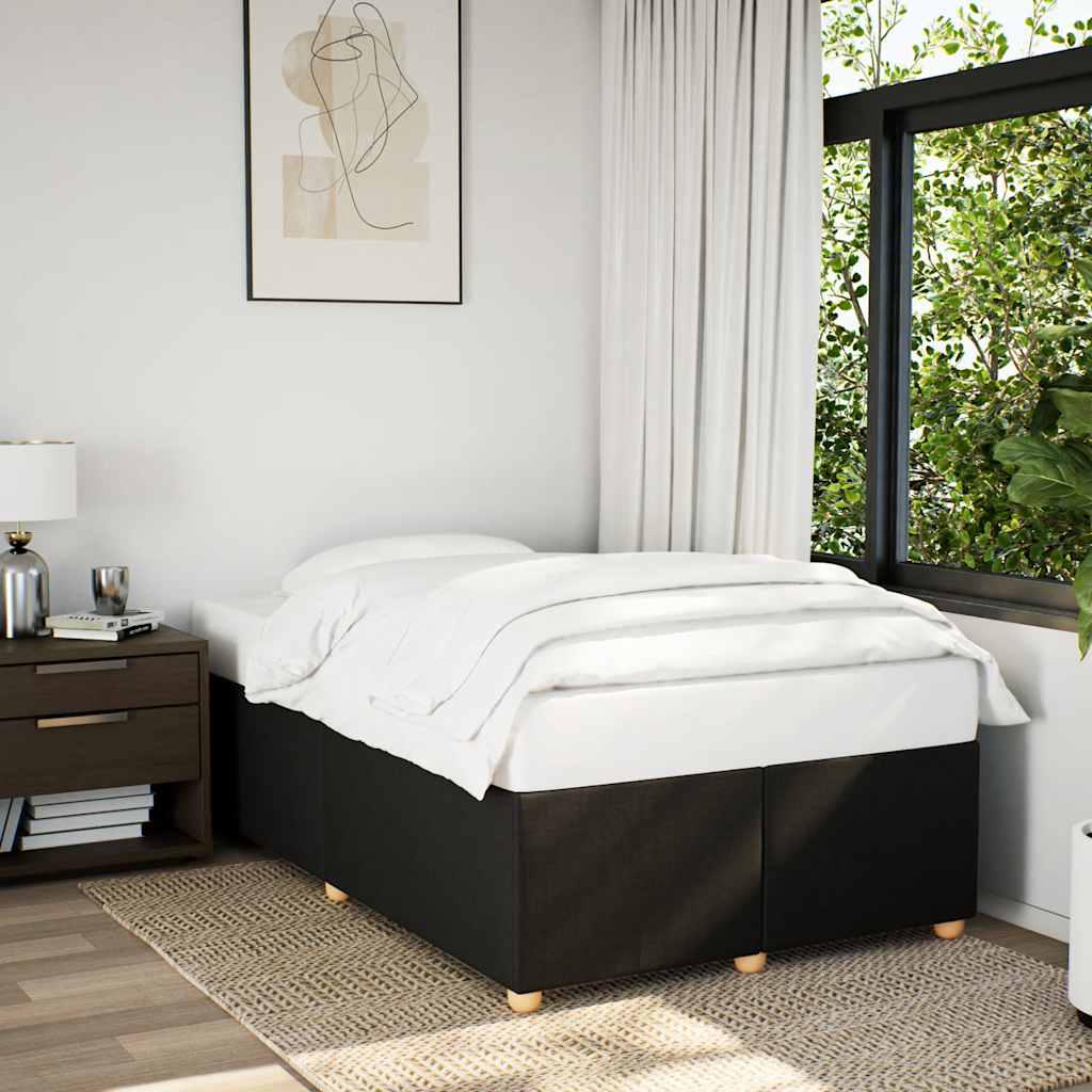Bed Frame without Mattress Black Double Fabric