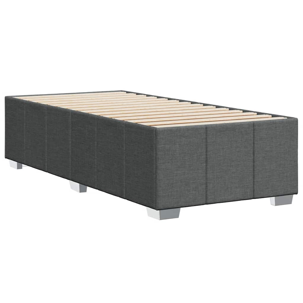 Bed Frame without Mattress Dark Grey Single Fabric
