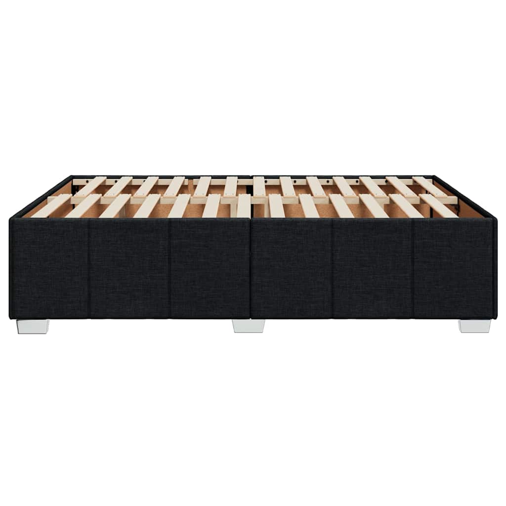 Bed Frame without Mattress Black Double Fabric