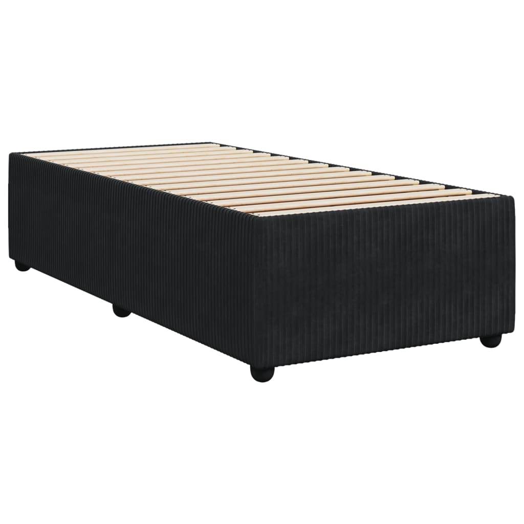 vidaXL Bed Frame without Mattress Black 90x200 cm Velvet