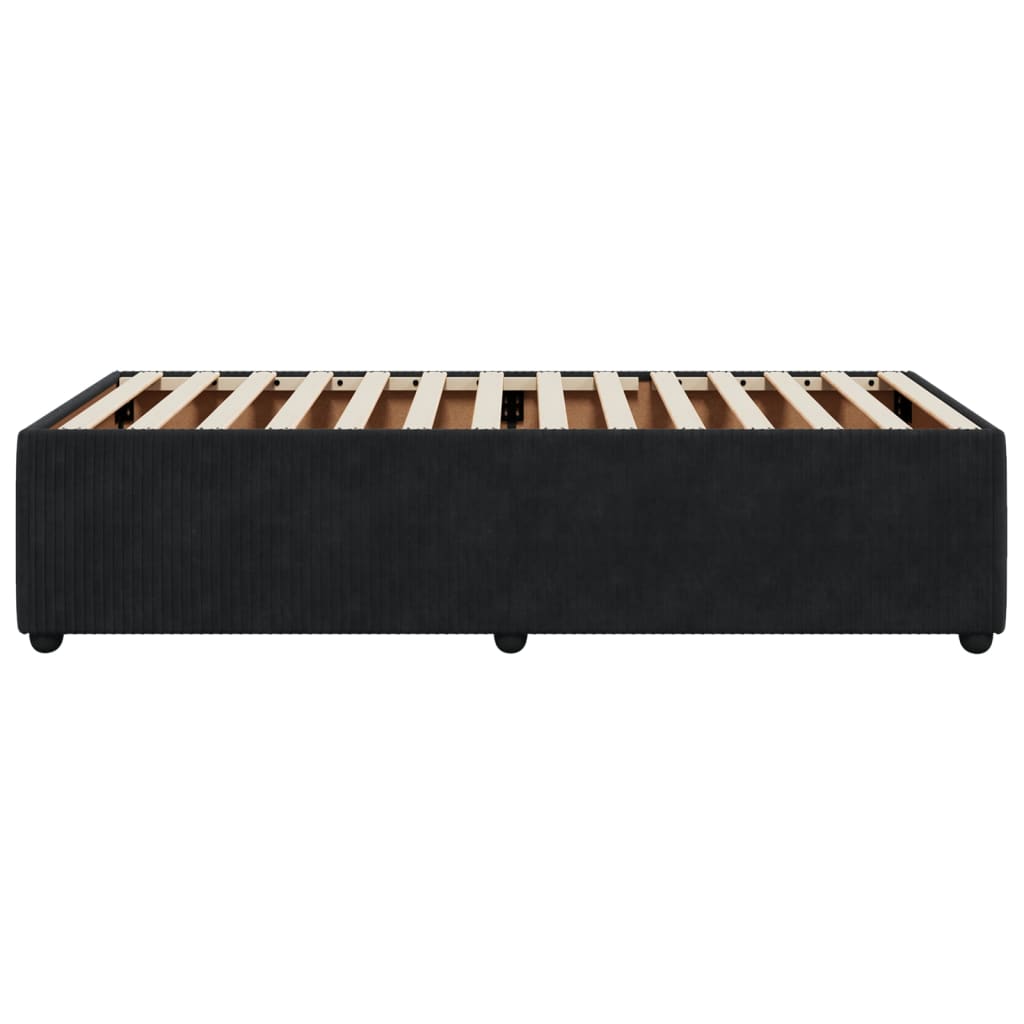 vidaXL Bed Frame without Mattress Black 90x200 cm Velvet