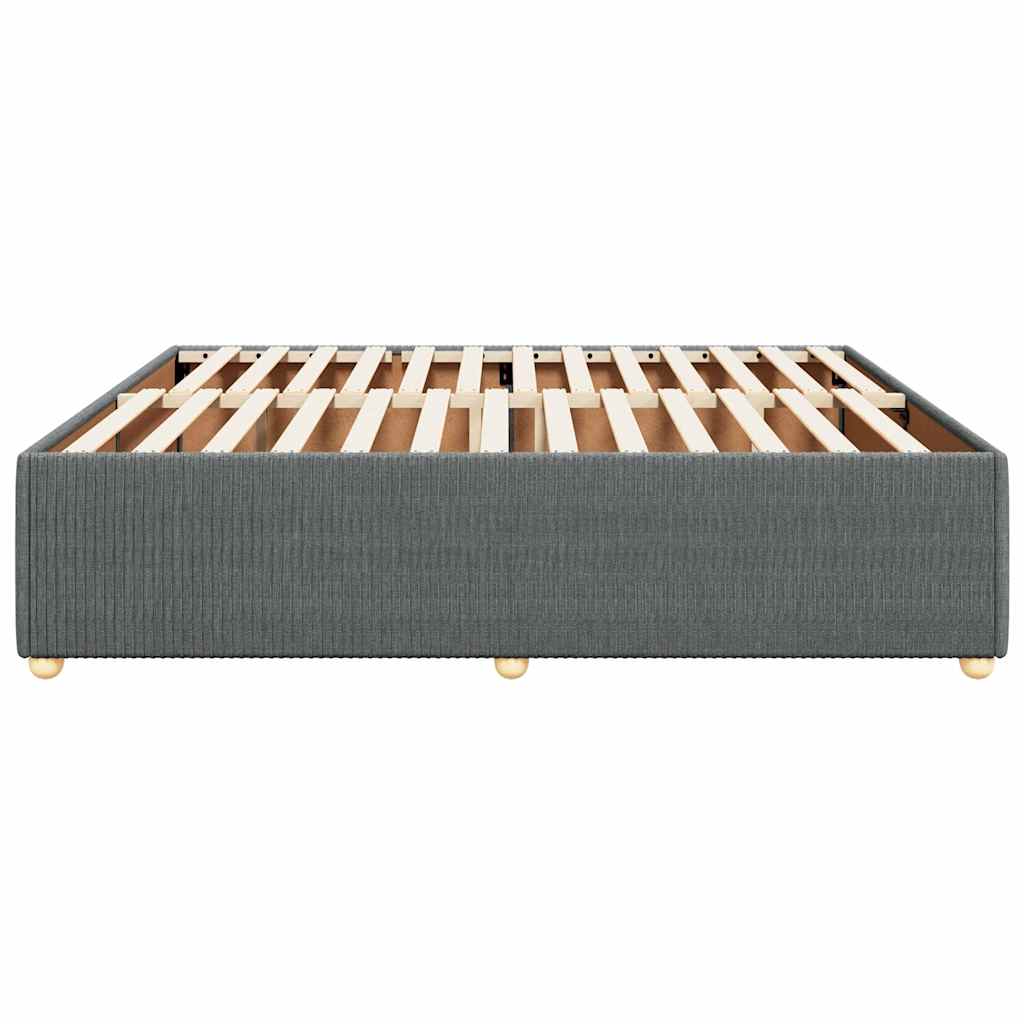 Bed Frame without Mattress Dark Grey Super King Fabric