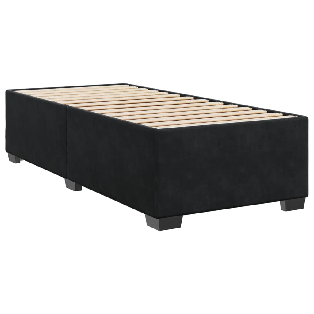 vidaXL Box Spring Bed with Mattress Black 90x200 cm Velvet