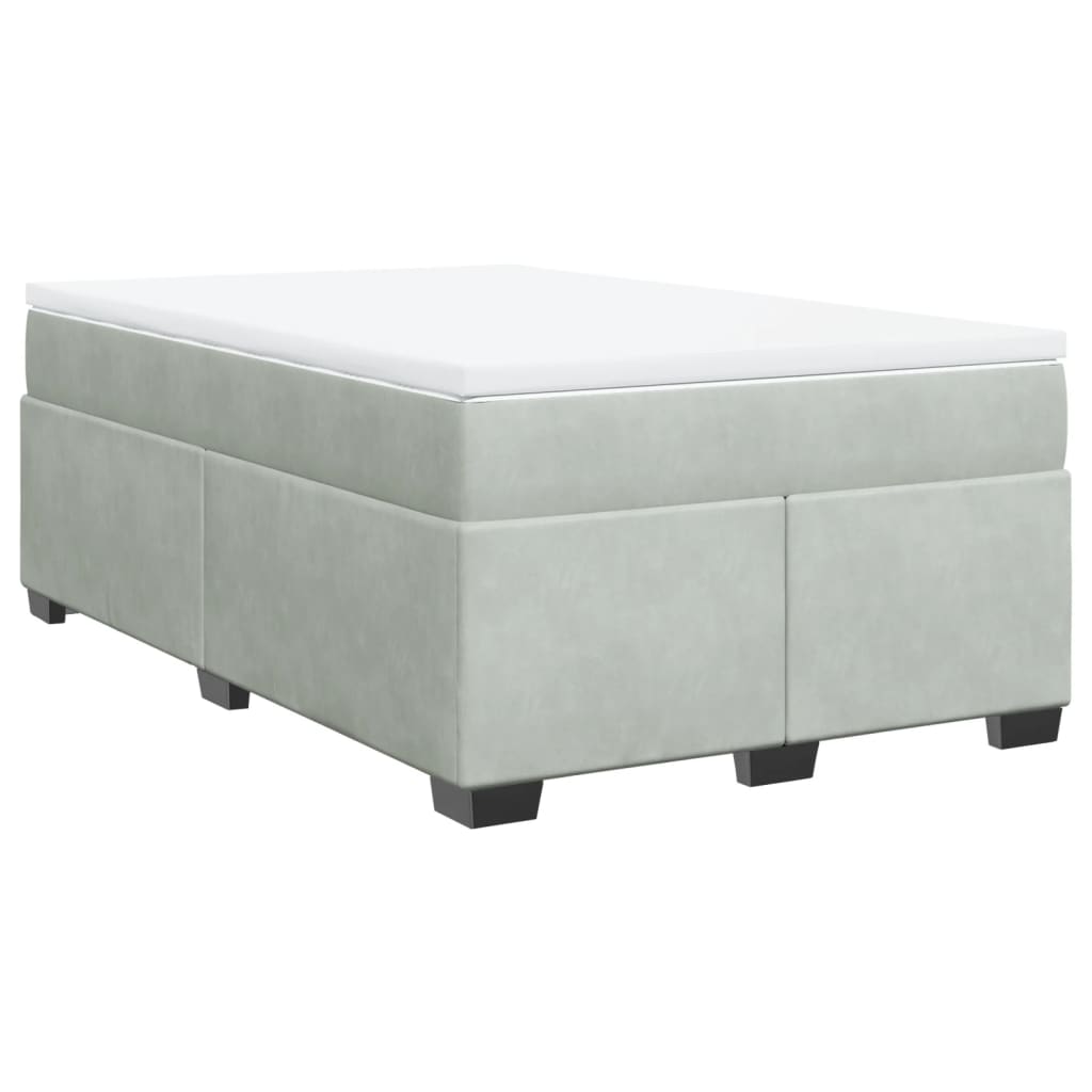 vidaXL Box Spring Bed with Mattress Light Grey 120x200 cm Velvet