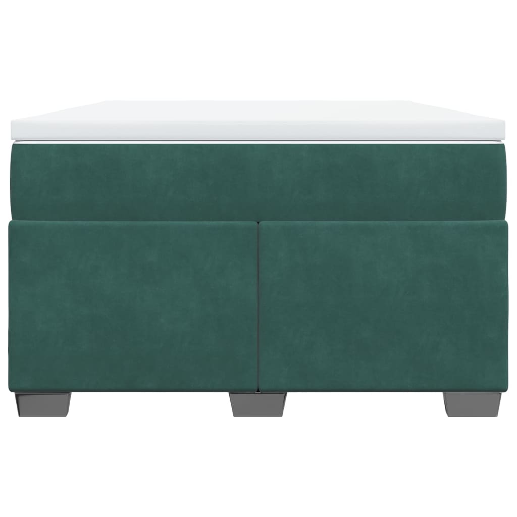 vidaXL Box Spring Bed with Mattress Dark Green 120x200 cm Velvet