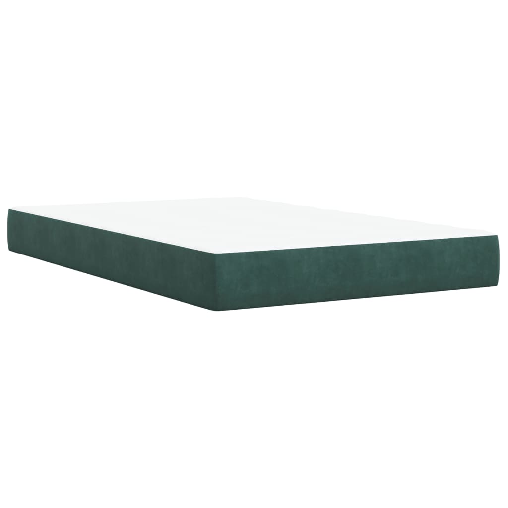 vidaXL Box Spring Bed with Mattress Dark Green 120x200 cm Velvet