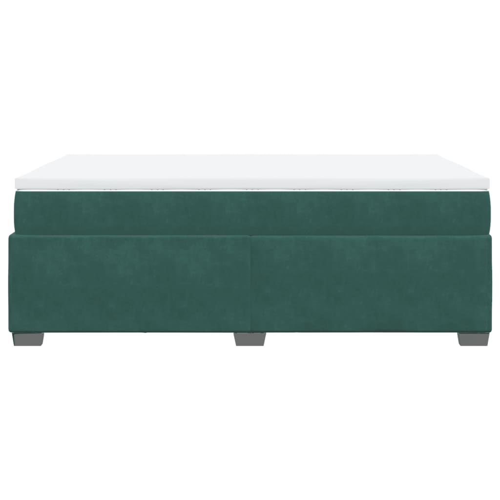 vidaXL Box Spring Bed with Mattress Dark Green 120x200 cm Velvet