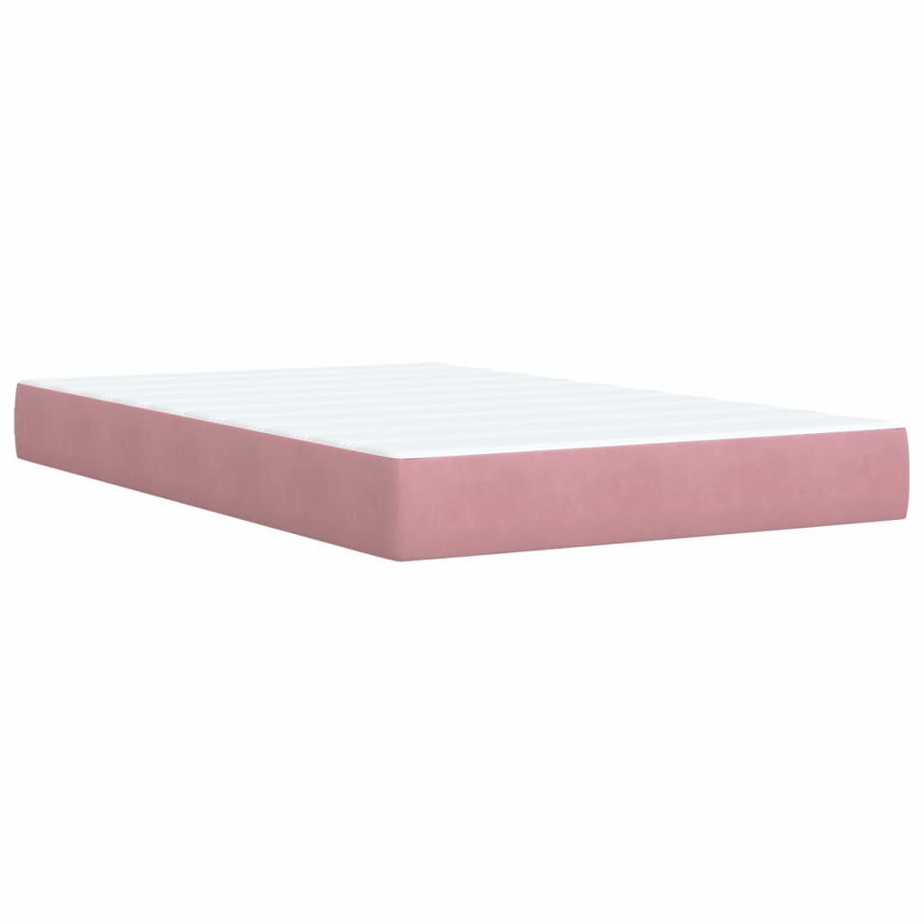 vidaXL Box Spring Bed with Mattress Pink 120x200 cm Velvet