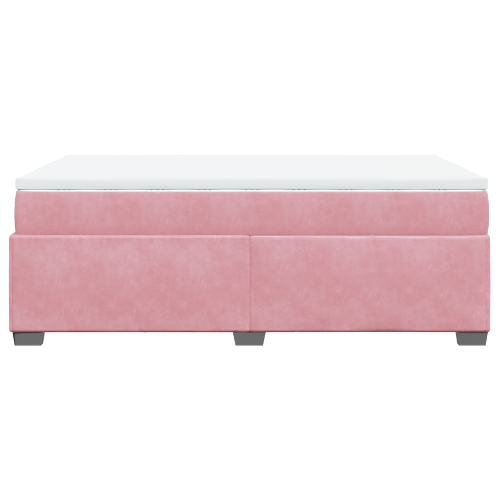 vidaXL Box Spring Bed with Mattress Pink 120x200 cm Velvet