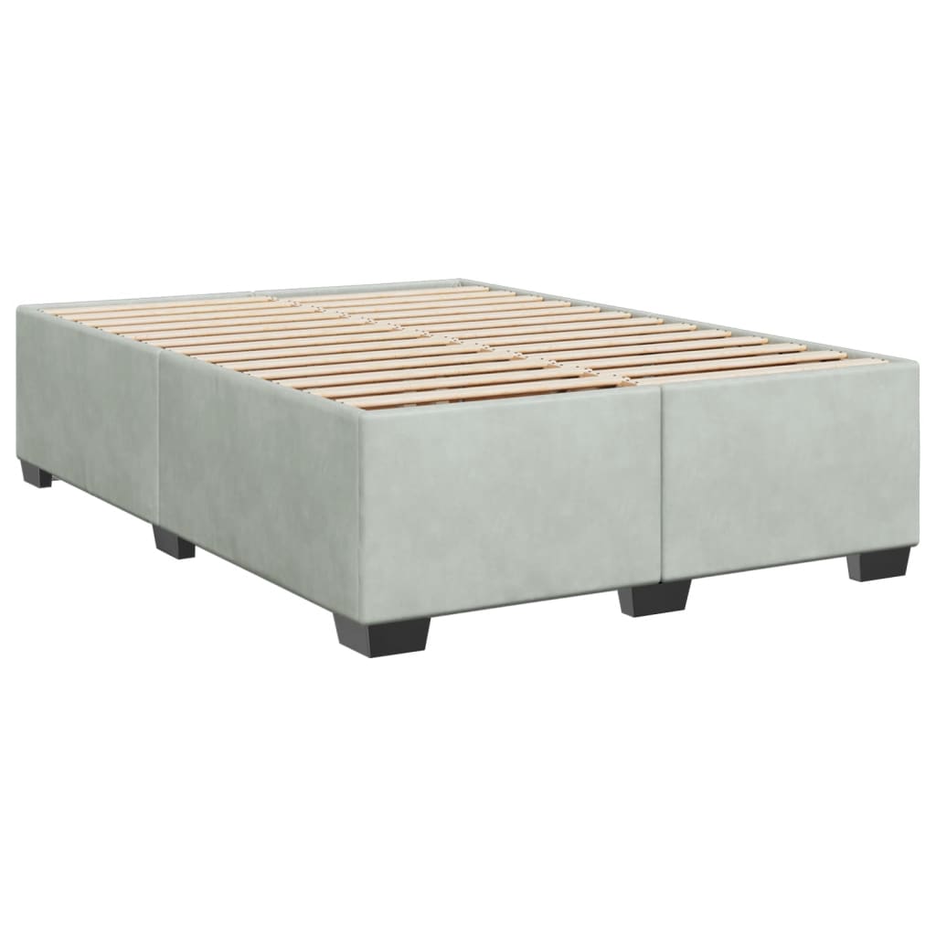 vidaXL Box Spring Bed with Mattress Light Grey 140x200 cm Velvet