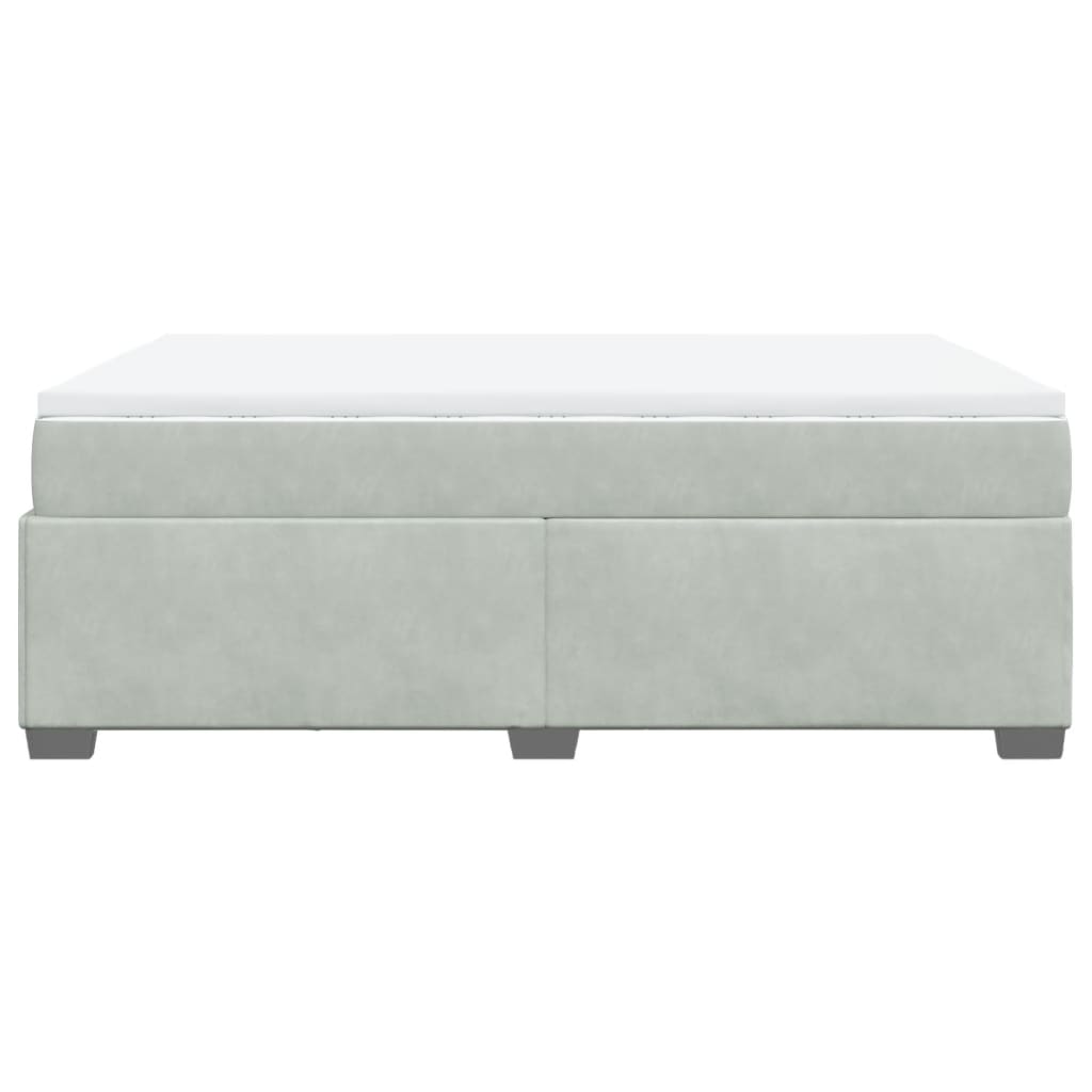 vidaXL Box Spring Bed with Mattress Light Grey 140x200 cm Velvet