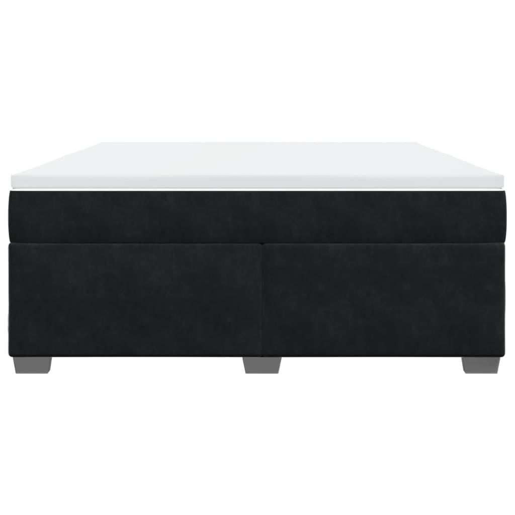 vidaXL Box Spring Bed with Mattress Black 180x200 cm Velvet