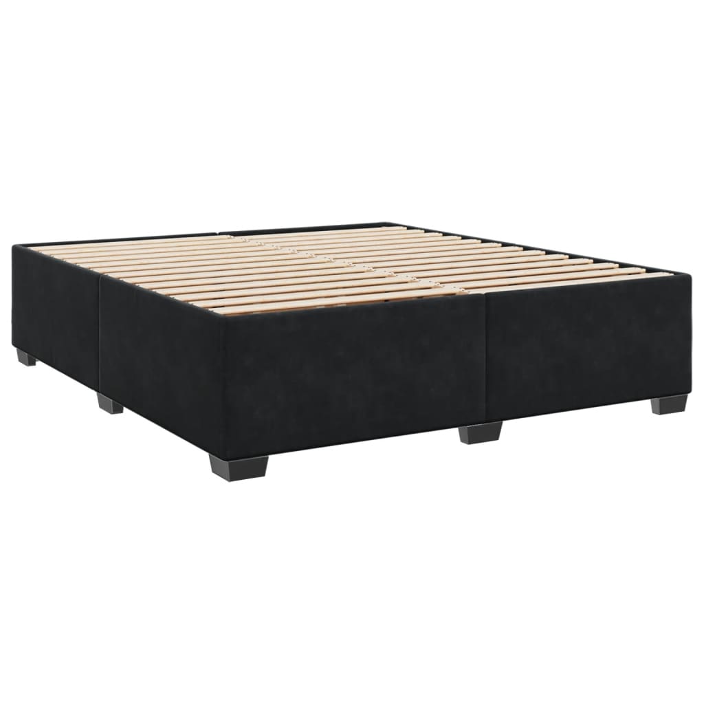 vidaXL Box Spring Bed with Mattress Black 180x200 cm Velvet