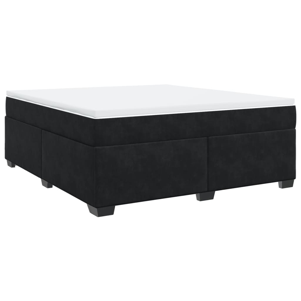 vidaXL Box Spring Bed with Mattress Black 180x200 cm Velvet