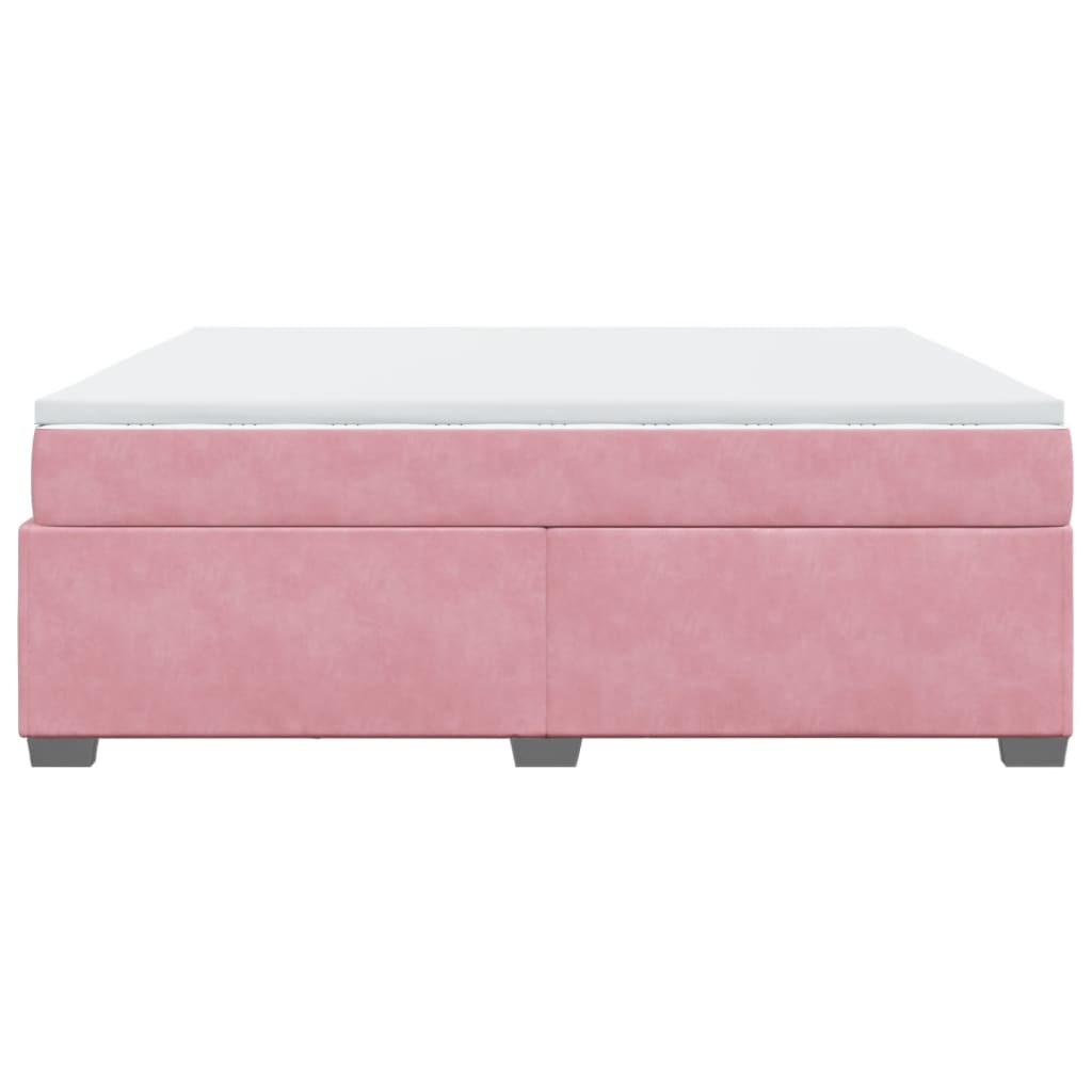 vidaXL Box Spring Bed with Mattress Pink 180x200 cm Velvet