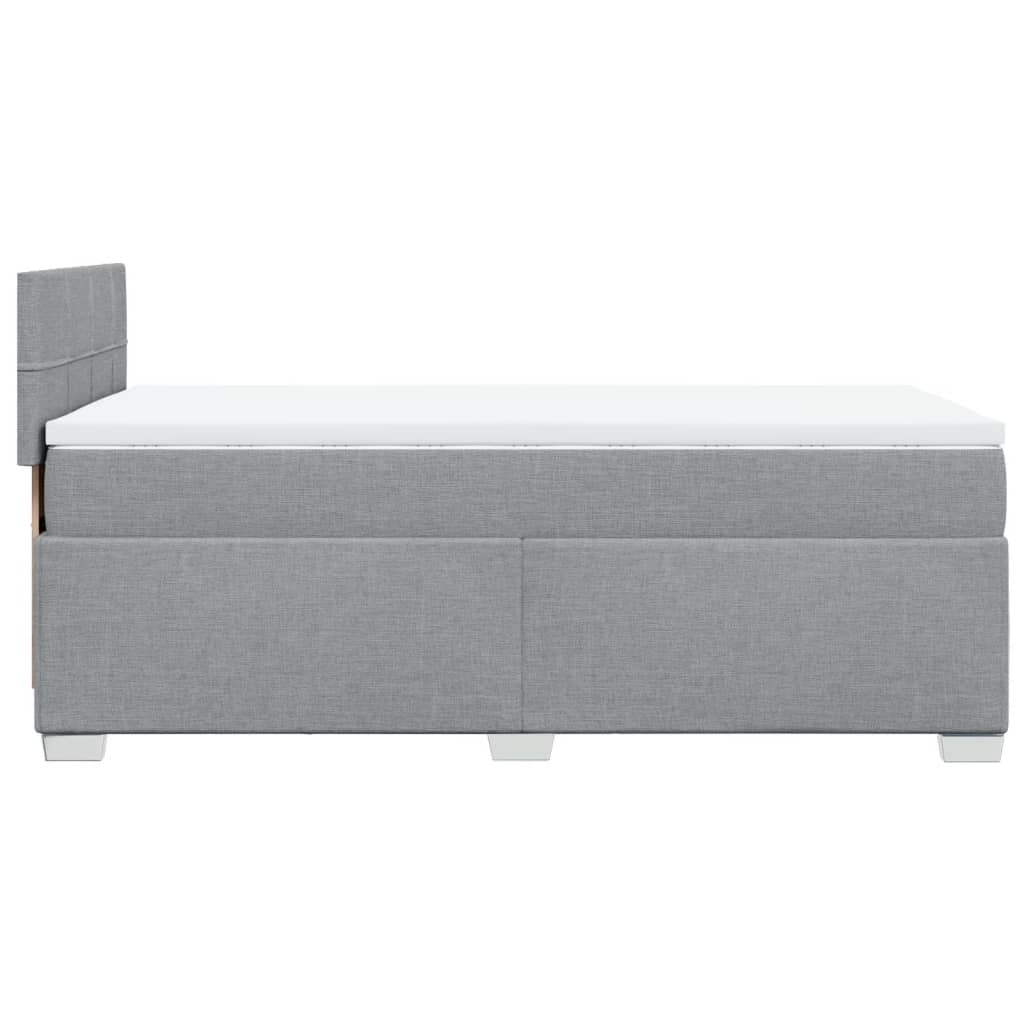 vidaXL Box Spring Bed with Mattress Light Grey 90x200 cm Fabric