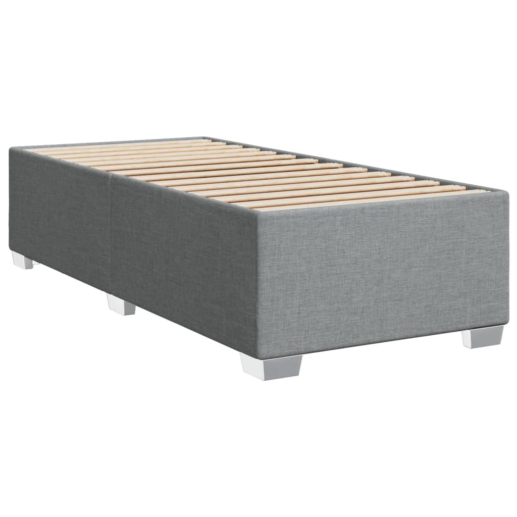 vidaXL Box Spring Bed with Mattress Light Grey 90x200 cm Fabric