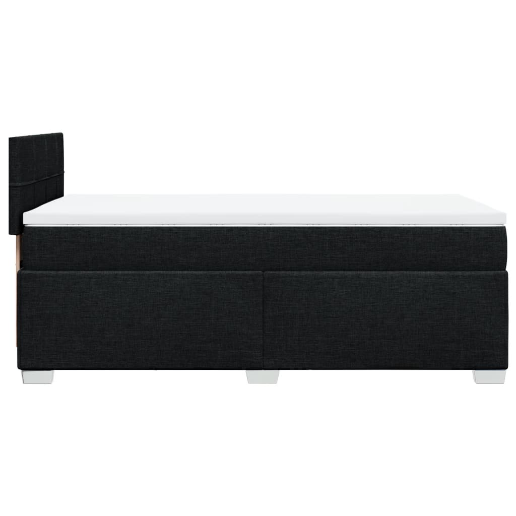 vidaXL Box Spring Bed with Mattress Black 90x200 cm Fabric