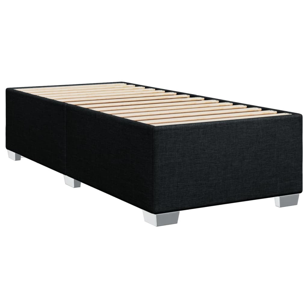 vidaXL Box Spring Bed with Mattress Black 90x200 cm Fabric