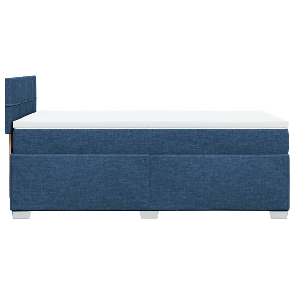 vidaXL Box Spring Bed with Mattress Blue 90x200 cm Fabric