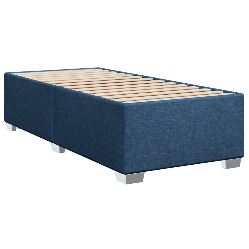 vidaXL Box Spring Bed with Mattress Blue 90x200 cm Fabric