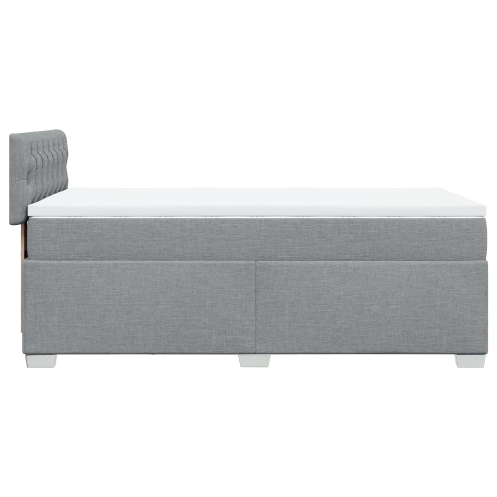 vidaXL Box Spring Bed with Mattress Light Grey 90x200 cm Fabric