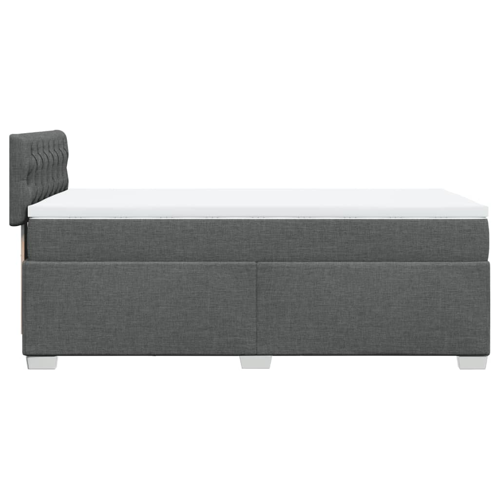 vidaXL Box Spring Bed with Mattress Dark Grey 90x200 cm Fabric