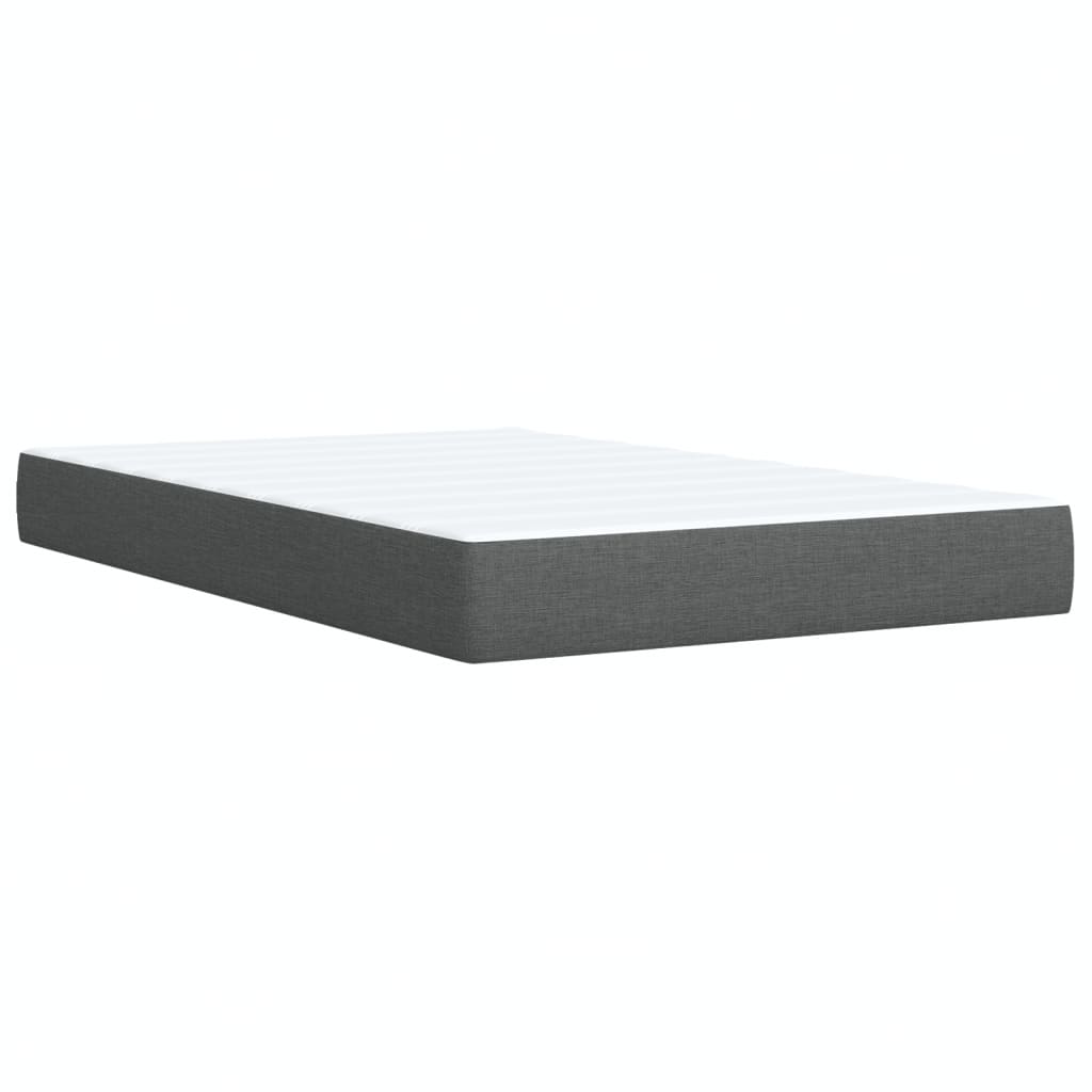 vidaXL Box Spring Bed with Mattress Dark Grey 90x200 cm Fabric