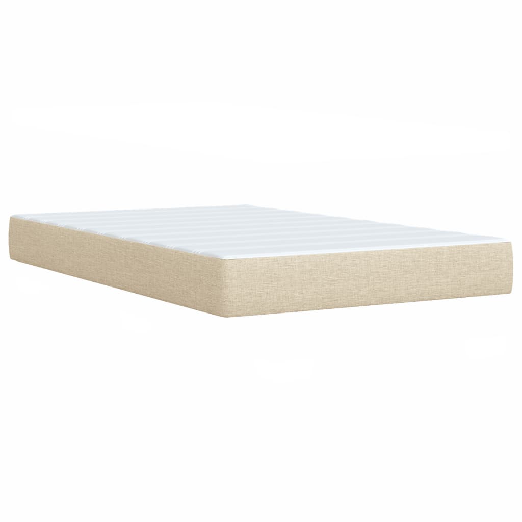 vidaXL Box Spring Bed with Mattress Cream 90x200 cm Fabric