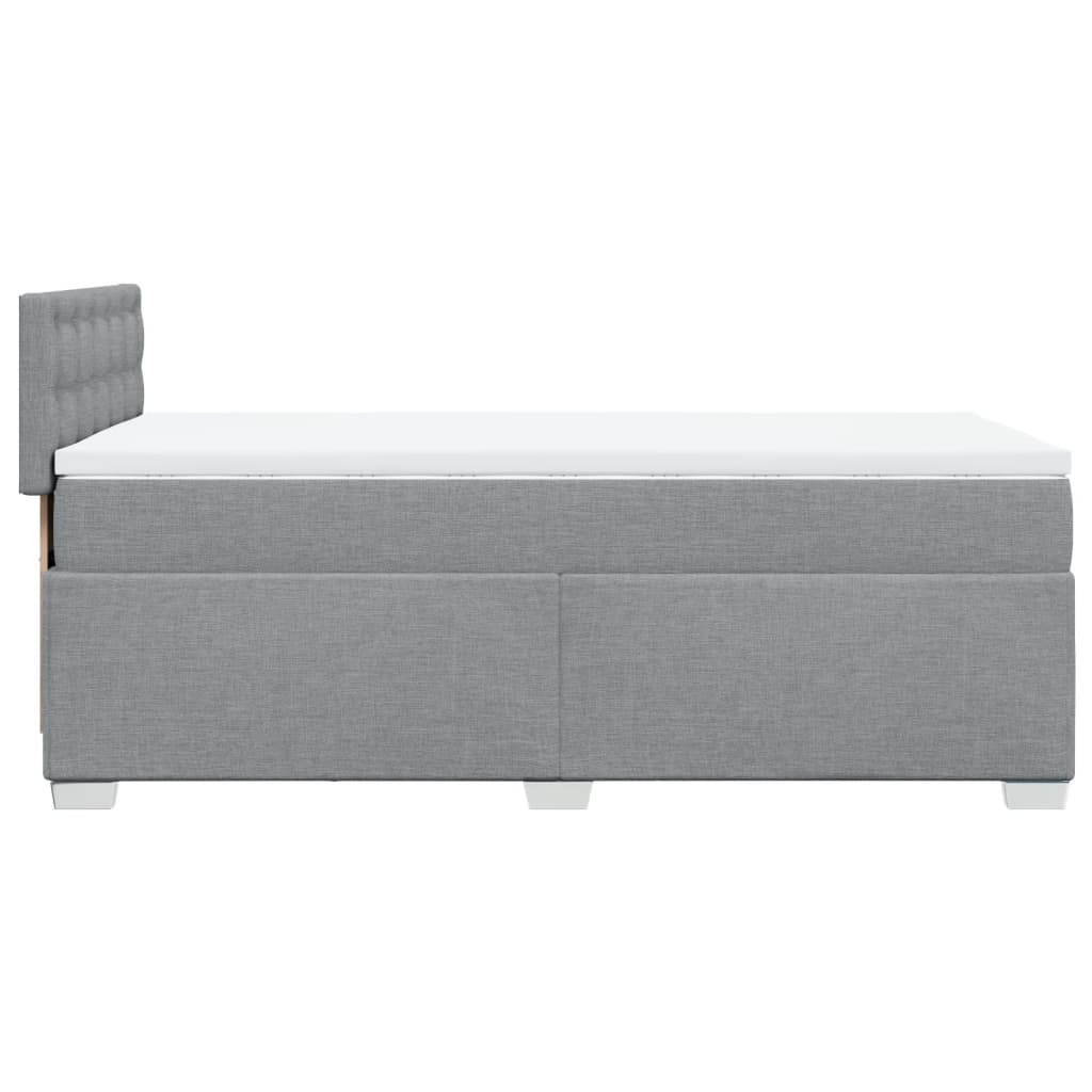 vidaXL Box Spring Bed with Mattress Light Grey 90x200 cm Fabric