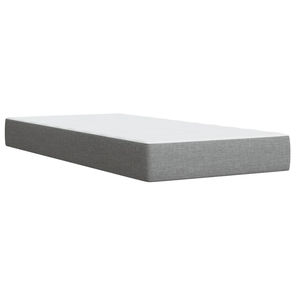 vidaXL Box Spring Bed with Mattress Light Grey 90x200 cm Fabric