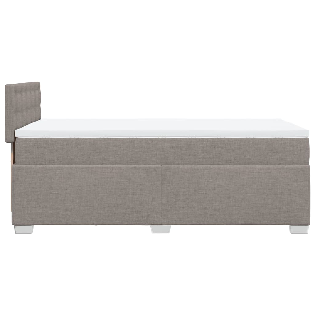 vidaXL Box Spring Bed with Mattress Taupe 90x200 cm Fabric